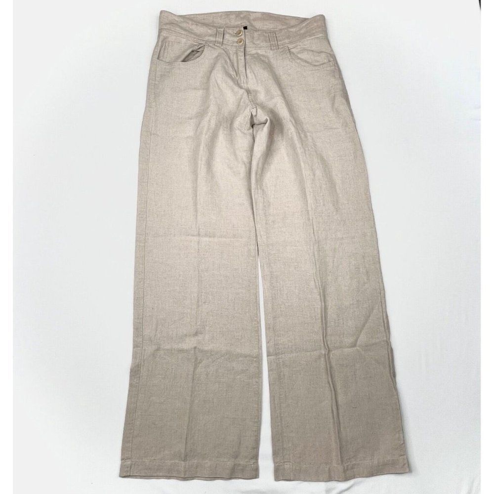 Eileen Fisher Organic Linen Wide Pants Beige